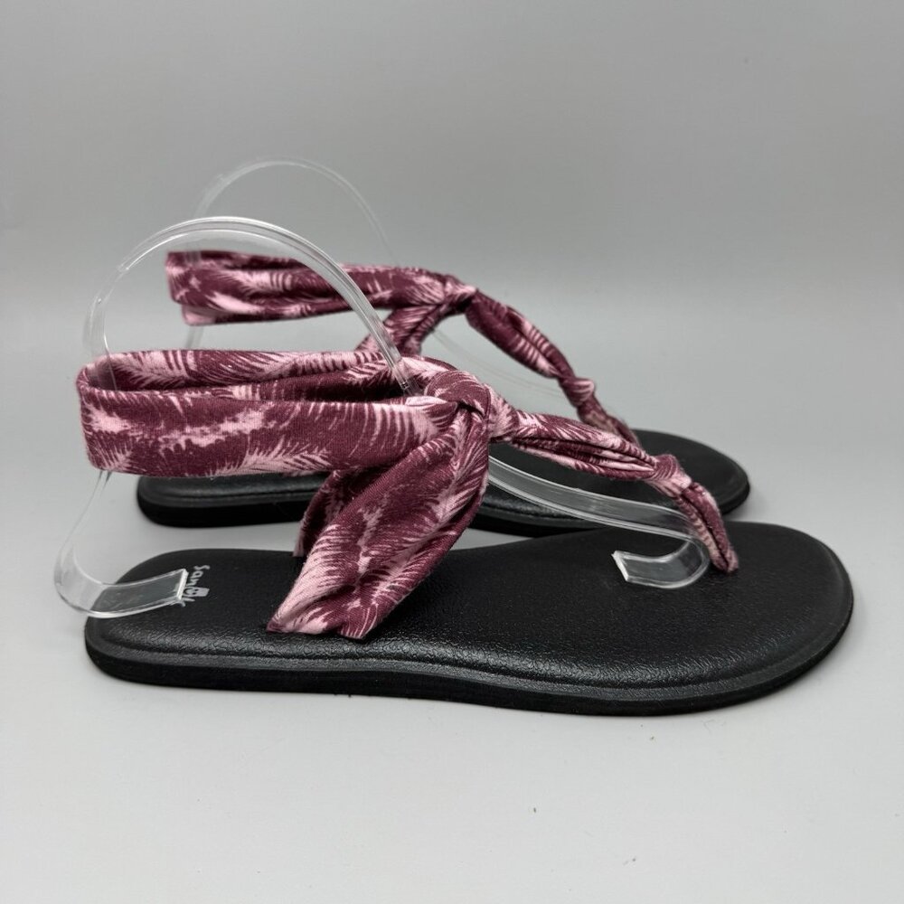 Sanuk Shoes Womens 8 Yoga Sling Ella Prints Slingback Flip Flops 1017884 Pink - Picture 1 of 8